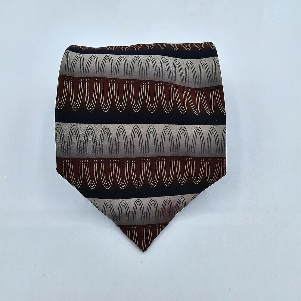 Mens Necktie Bergamo New York Formal 66"Lx4"W Multicolor Vintage